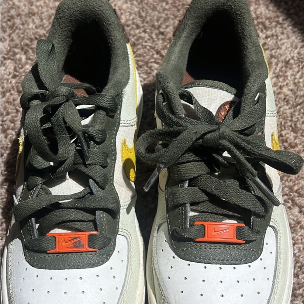 Nike Kids Sneakers - White, Green, and Yellow